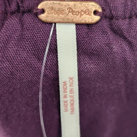 NWT Free People Purple Floral 3/4 Sleeve Portia Printed Boho Mini Dress Women  M - Picture 3 of 14